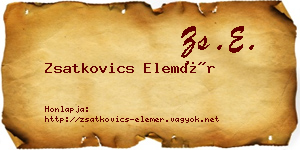 Zsatkovics Elemér névjegykártya