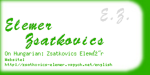 elemer zsatkovics business card